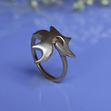 Minimal Abstract Bird Design Ring for Women | Handcrafted Gold Tone Jewelry