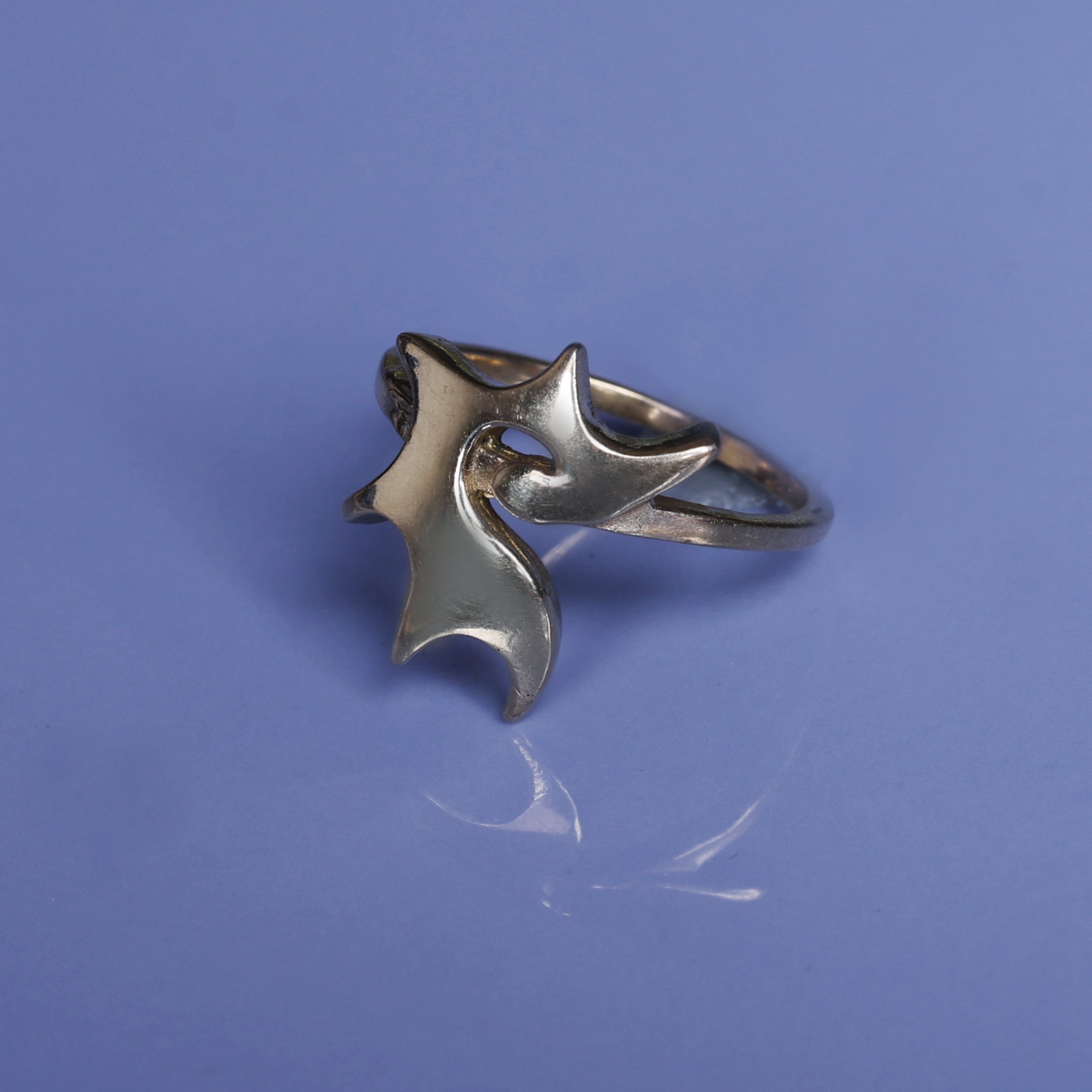 Minimal Abstract Bird Design Ring for Women | Handcrafted Gold Tone Jewelry