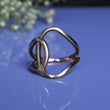 Abstract Open Geometric Ring for Women | Handcrafted Minimal Gold Tone Jewelry