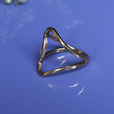Abstract Open Geometric Ring for Women | Handcrafted Minimal Gold Tone Jewelry