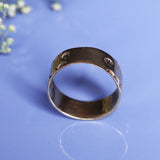 Textured Wide Band Ring for Women | Handcrafted Oxidized Brass Statement Ring