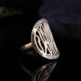 Handcrafted Brass Stone Studded Oval Ring – Elegant Statement Jewelry