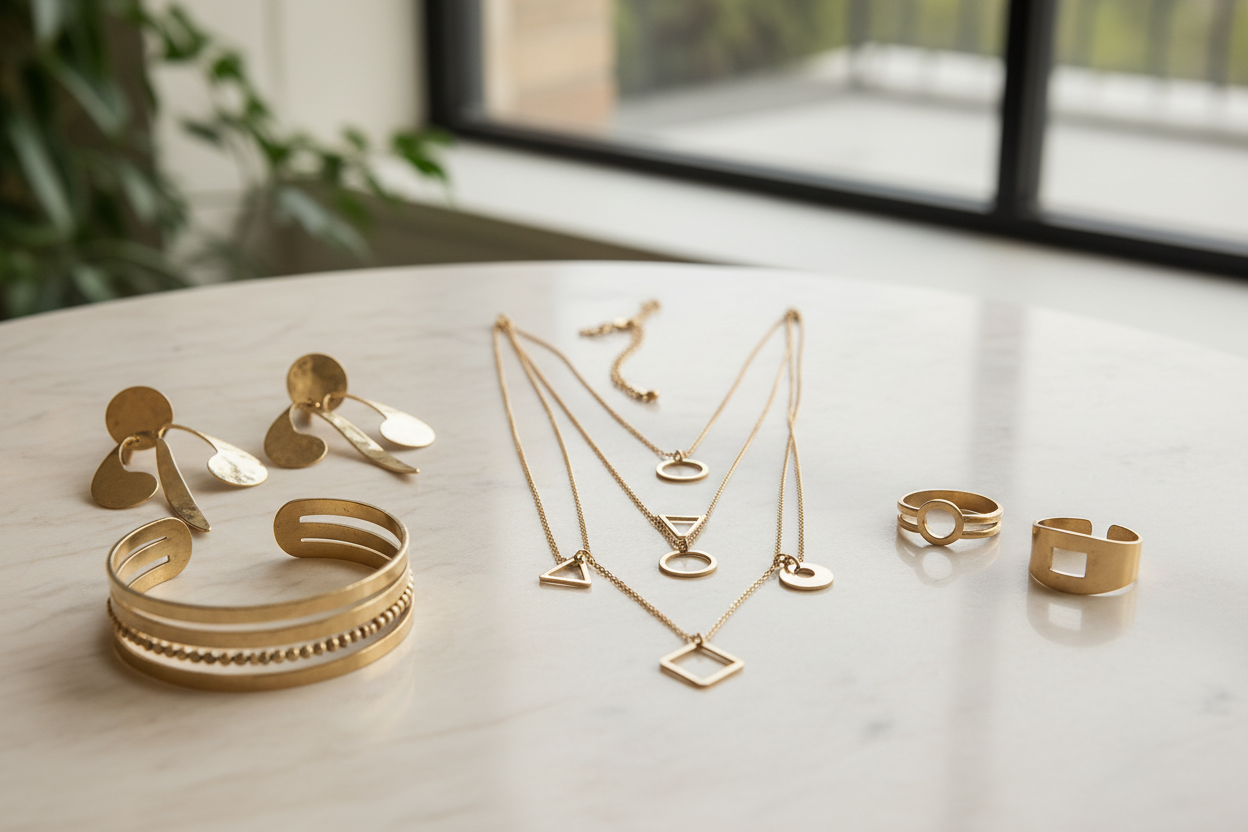 trendy and stylish brass jewelry